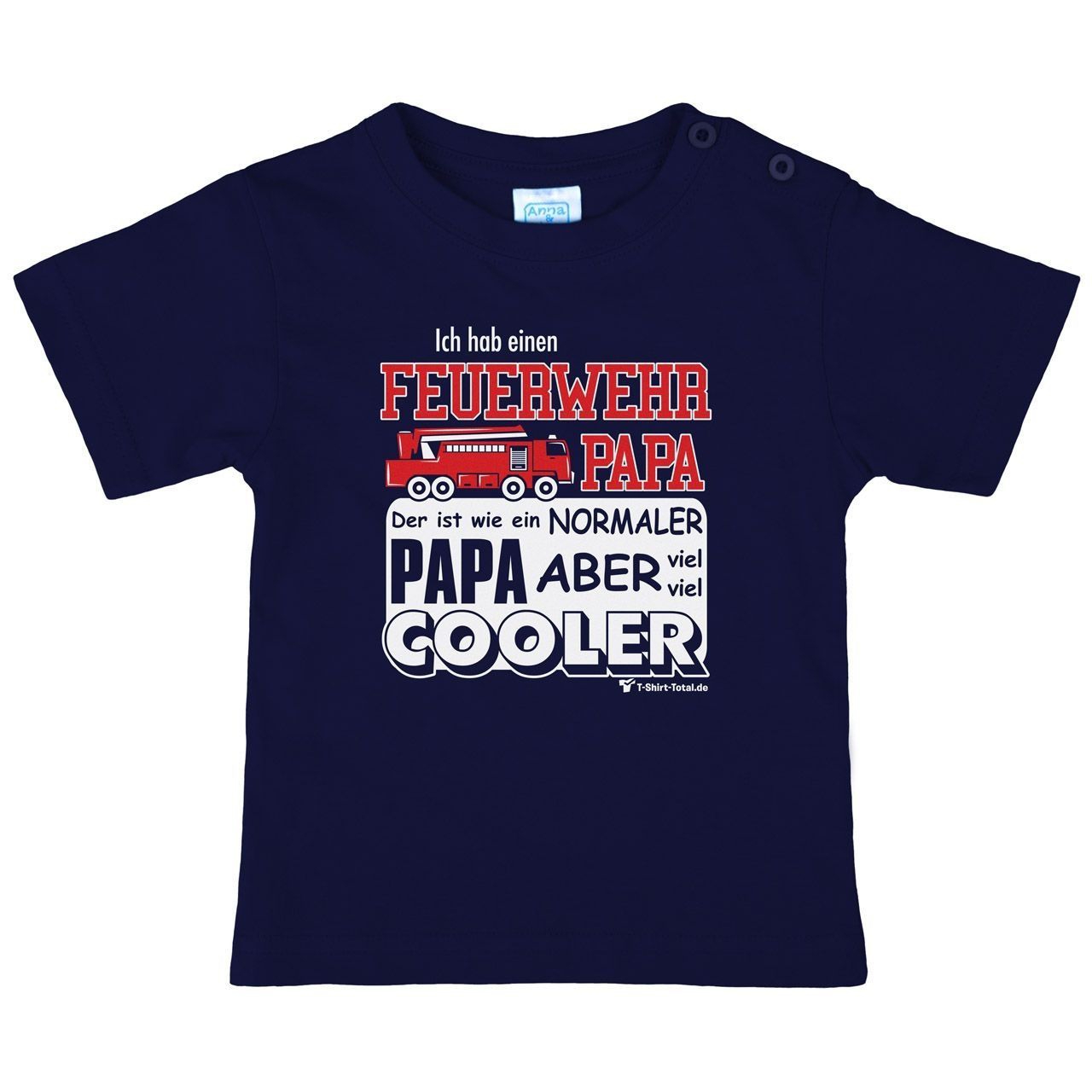 Feuerwehr Papa Kinder T-Shirt navy 98