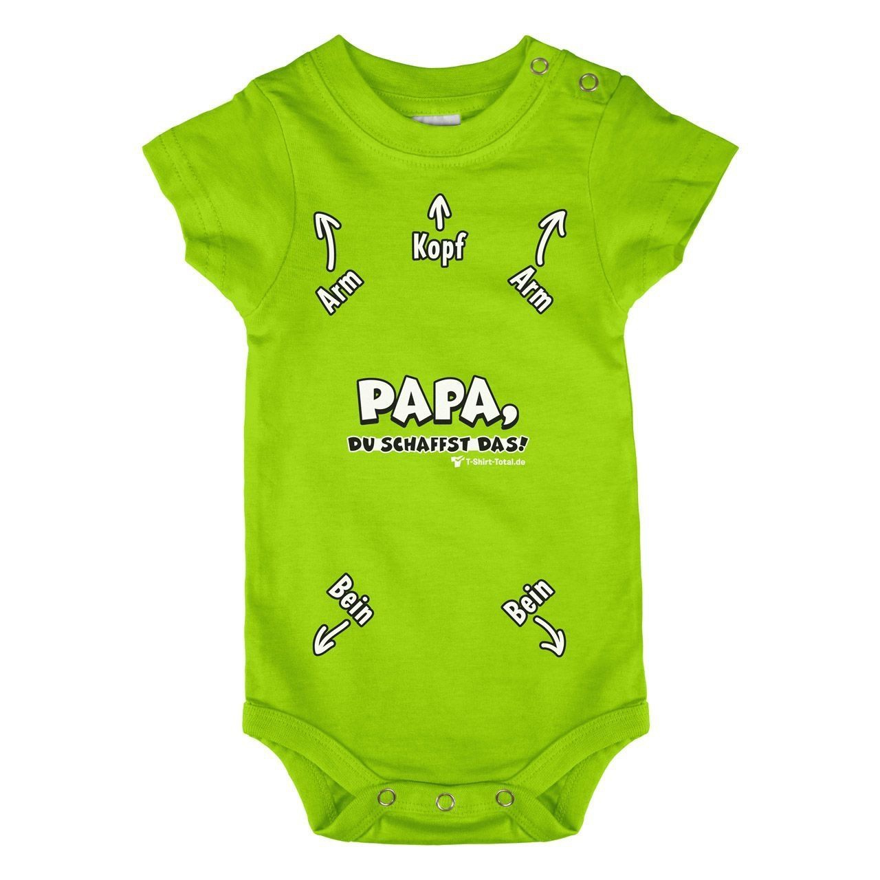 Papa du schaffst das Baby Body Kurzarm hellgrün 68 / 74